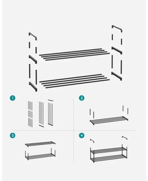 ALVORO cipőtároló fekete