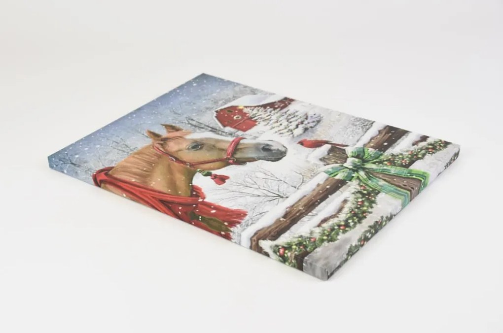 Falfestmény Ló és veréb LED 30 x 40 cm