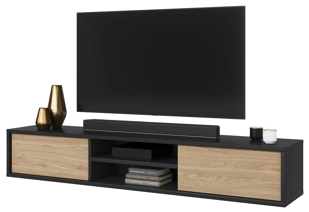 TV asztal Fiora 40 (antracit + olajozott tölgy). 1066469