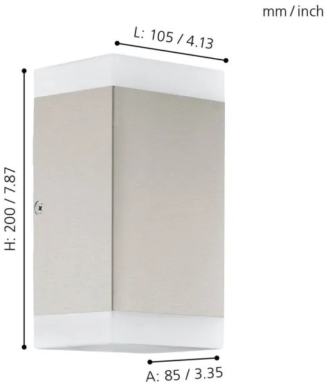 Eglo 75545 - LED kültéri fali lámpa CARPINERA 2xGU10/4,6W/230V IP44