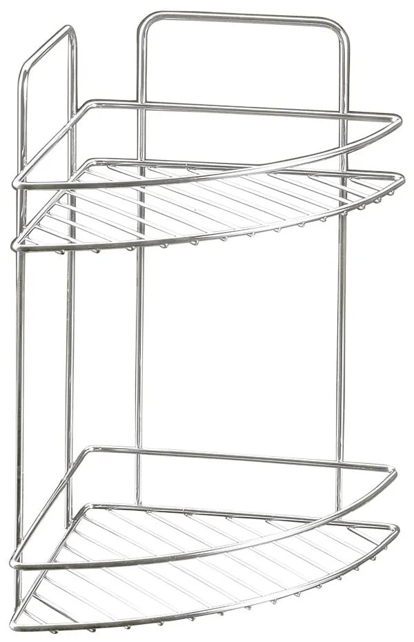 Fényes ezüstszínű acél fürdőszobai polc Luxy – Metaltex