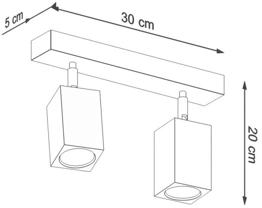 Sollux SL.1036 - Spotlámpa KEKE 2xGU10/40W/230V tölgy