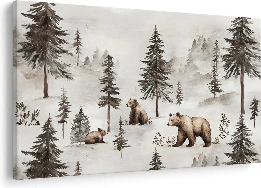 Kép - Erdő medvékkel (90x60 cm)
