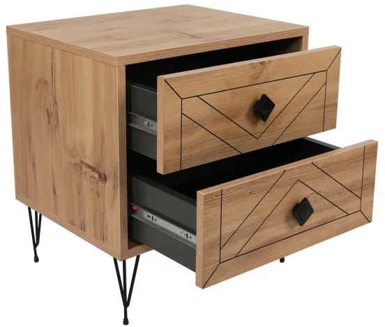 Éjjeli szekrényke LUNA 55x50 cm barna/fekete