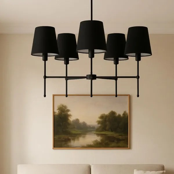 Rudas csillár MADELA 5xE14/40W/230V fekete