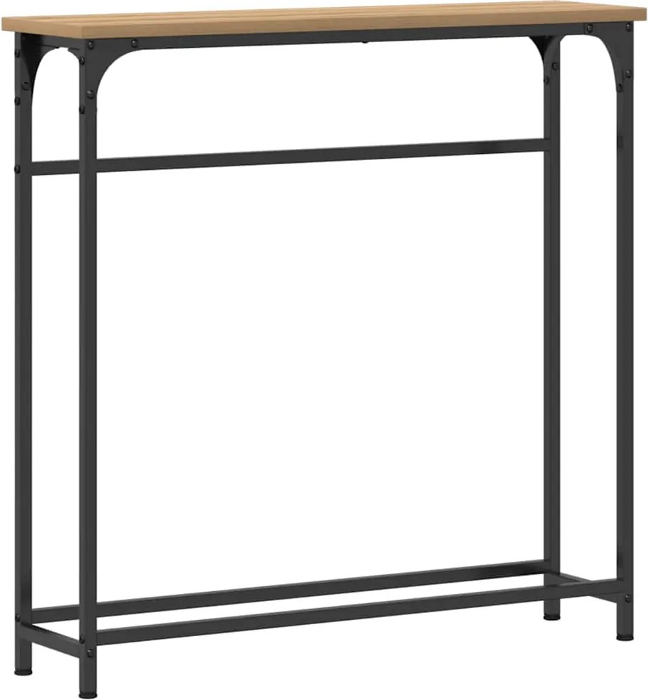 vidaXL Konzolasztal polcokkal Artisan tölgy 75 x 19,5 x 75 cm Faanyag
