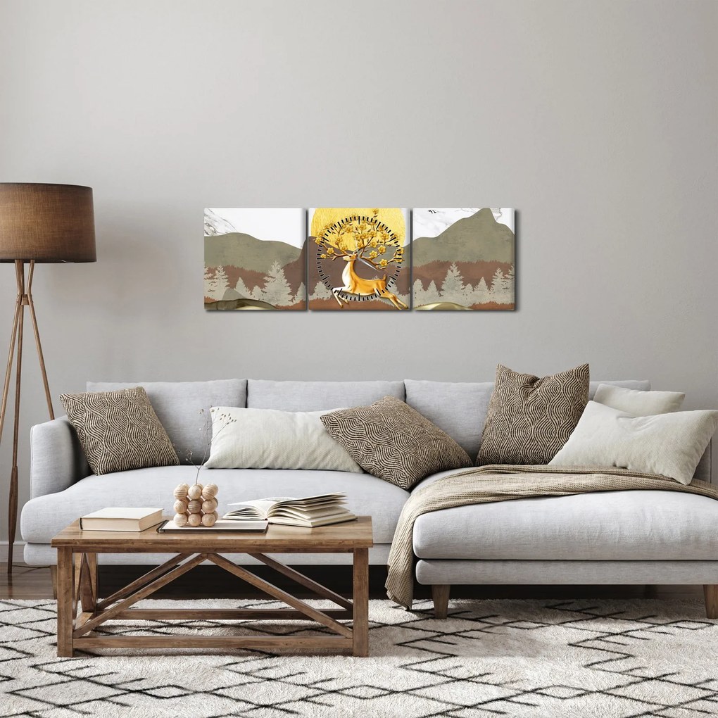 Egy szarvas képe (órával) (90x30 cm)