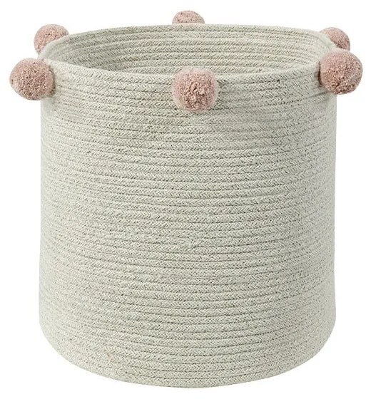 Krémszínű textil játéktároló kosár ø 30x30 cm Bubbly – Lorena Canals