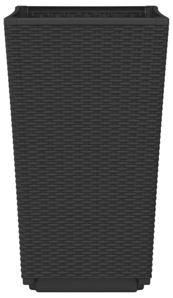 2 db fekete polipropilén kerti ültetőláda 32,5 x 32,5 x 57 cm