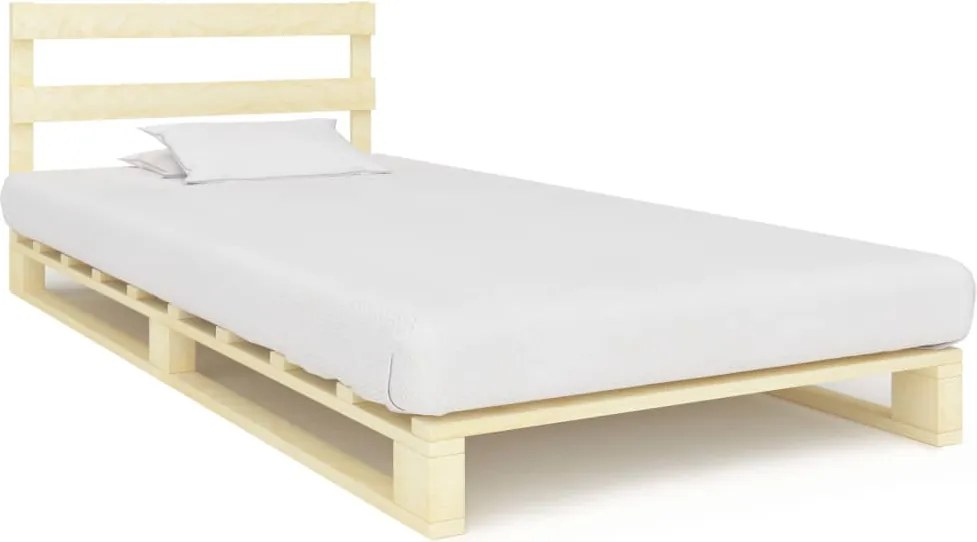 vidaXL tömör fenyőfa raklap ágykeret 100 x 200 cm