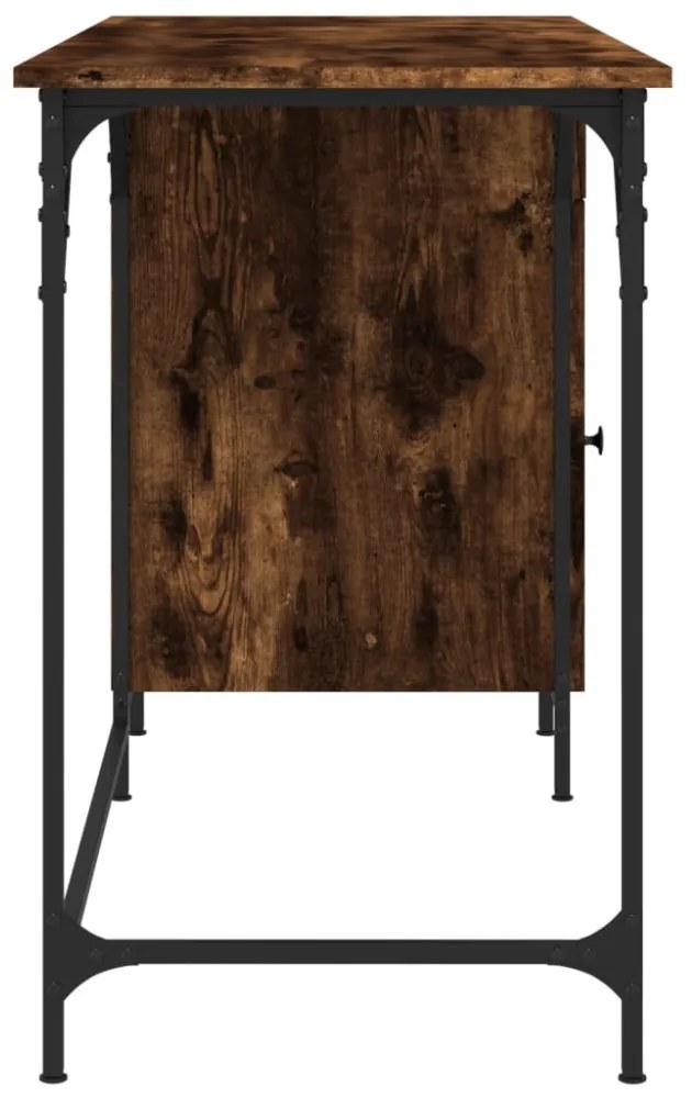 füstös tölgy színű szerelt fa számítógépasztal 131 x 48 x 75 cm