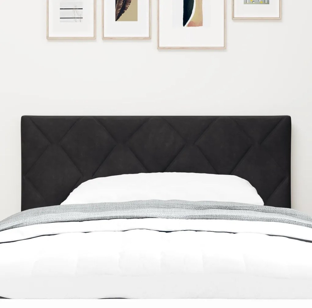Fejtámla Gyémánt Blokk Design Fekete 90 cm Velúr