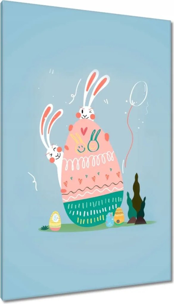 Vászonkép 80x120 Nyúl Zając Húsvét