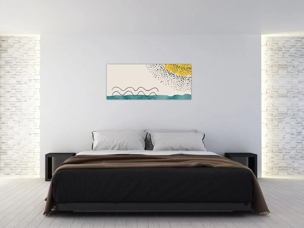 Kép - Absztrakt festmény a strandról N⁰1 (120x50 cm)