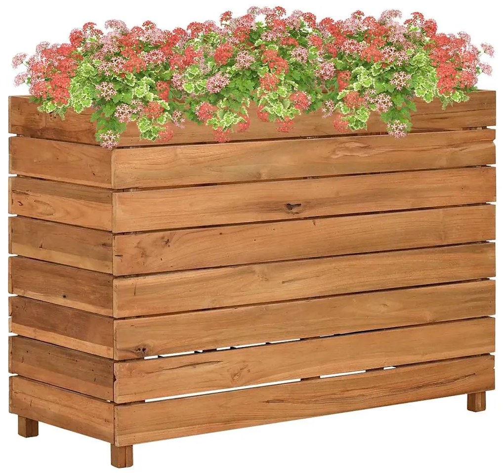 vidaXL újrahasznosított tíkfa és acél magaságyás 100 x 40 x 72 cm