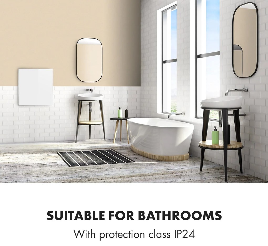 Klarstein Wonderwall 36, Infravörös hősugárzó, 60 x 60 cm, 360 W, heti időzítő, IP24