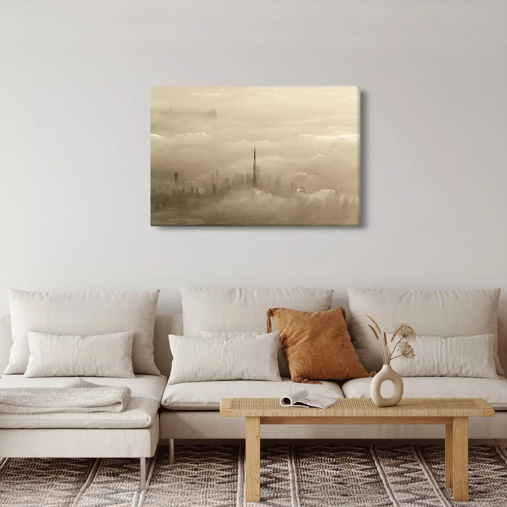 Egy város képe a felhőkben (90x60 cm)