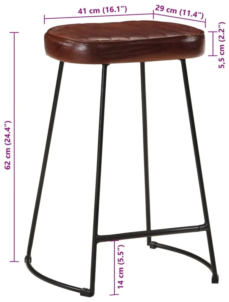 vidaXL 2 db sötétbarna bárszék 41x29x62 cm