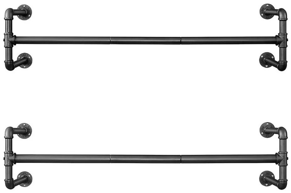 2 db LINEA fekete fali vállfaakasztó szett