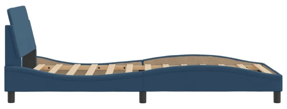 kék szövet ágykeret fejtámlával matrac nélkül 100 x 200 cm
