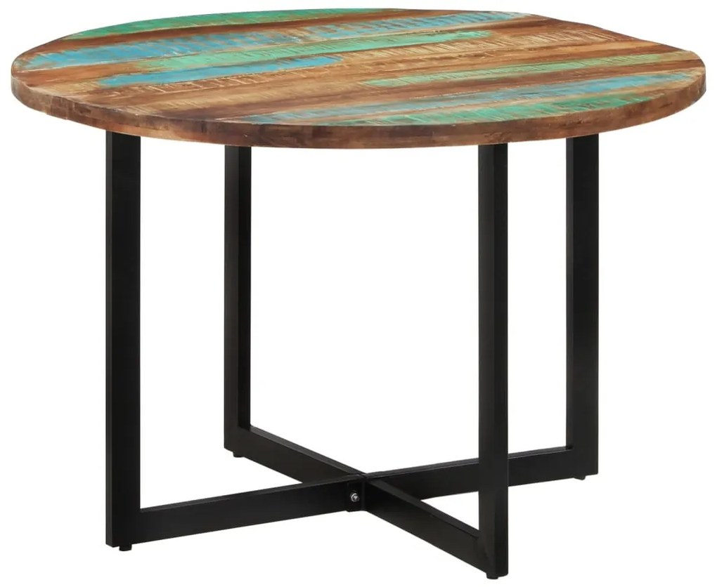 Tömör újrahasznosított fa étkezőasztal 110 x 75 cm