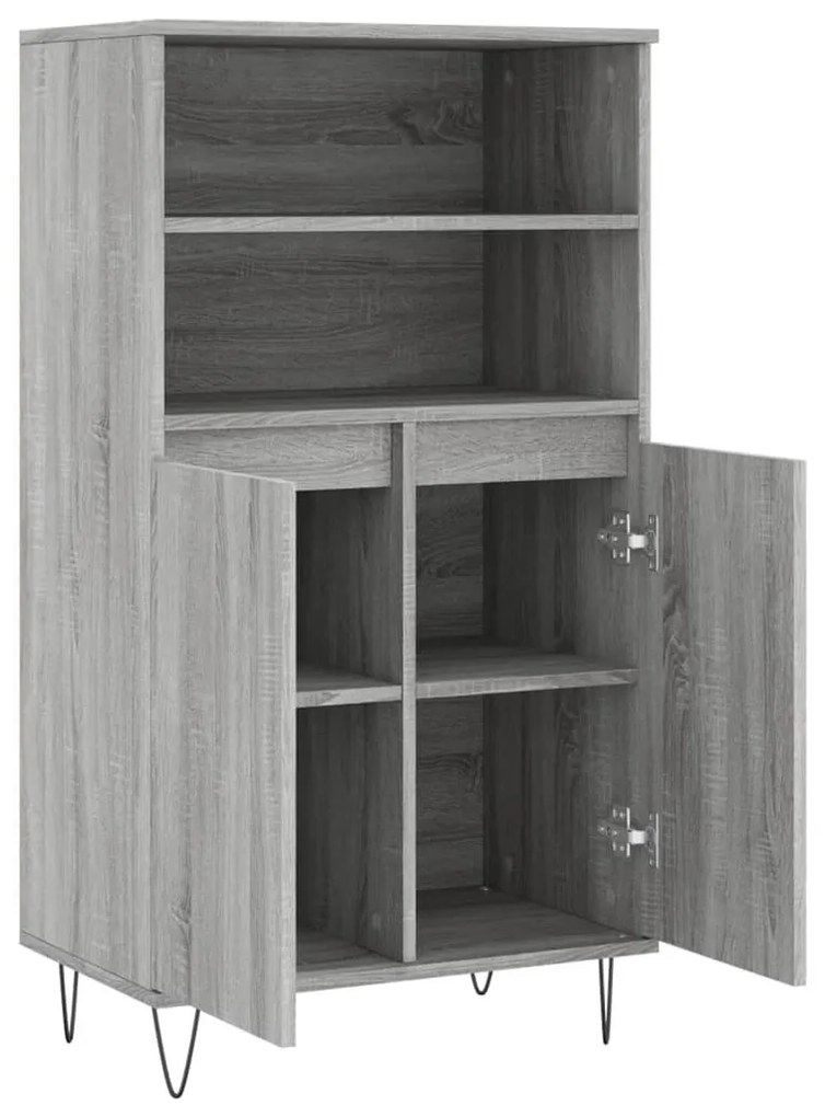 szürke sonoma szerelt fa magasszekrény 60 x 36 x 110 cm