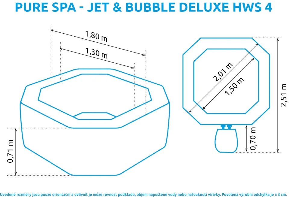 Marimex Pure Spa felfújható pezsgőfürdő - Jet & Bubble Deluxe HWS 4
