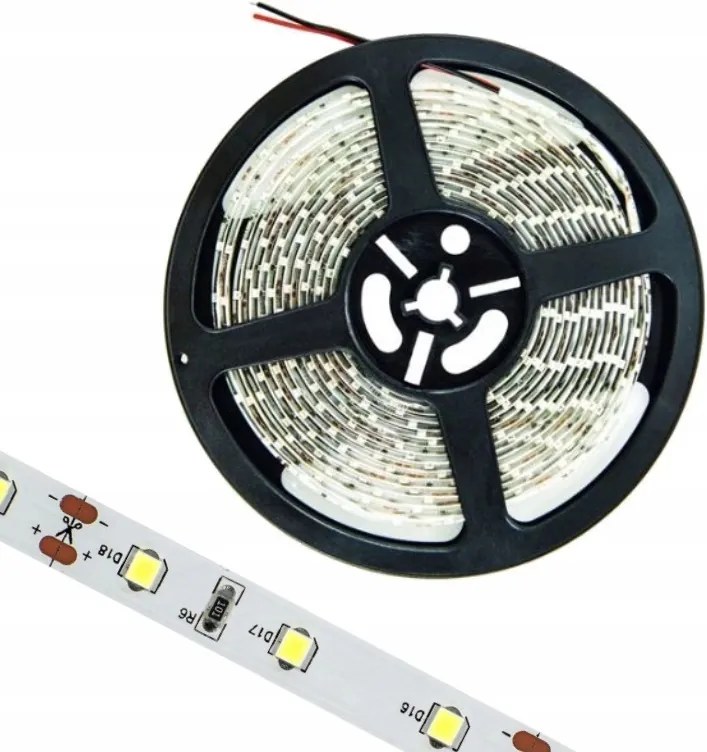 Led szalag 4,8W/m 12V 24W Hideg fehér 6500K IP20 tekercs 5m