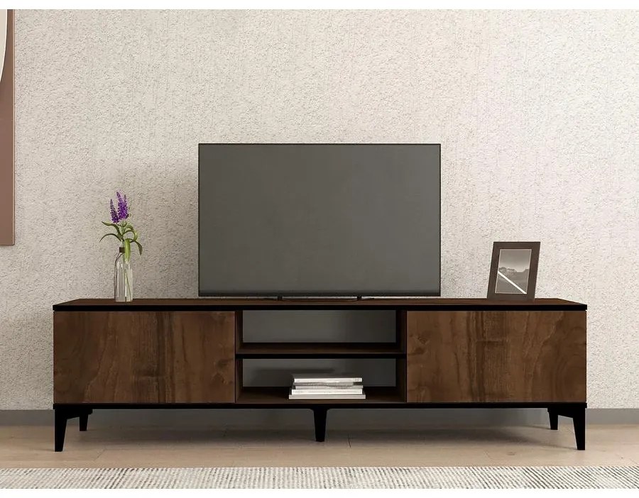 TV szekrény Erem - Walnut, Black