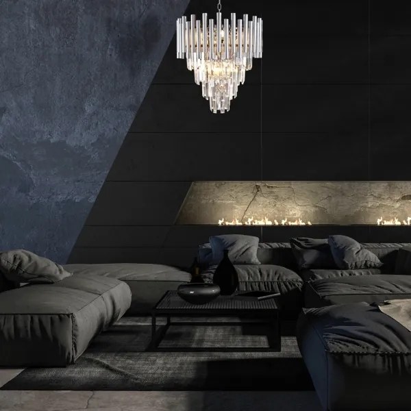 Kristály csillár láncon MADISON 9xE14/40W/230V króm