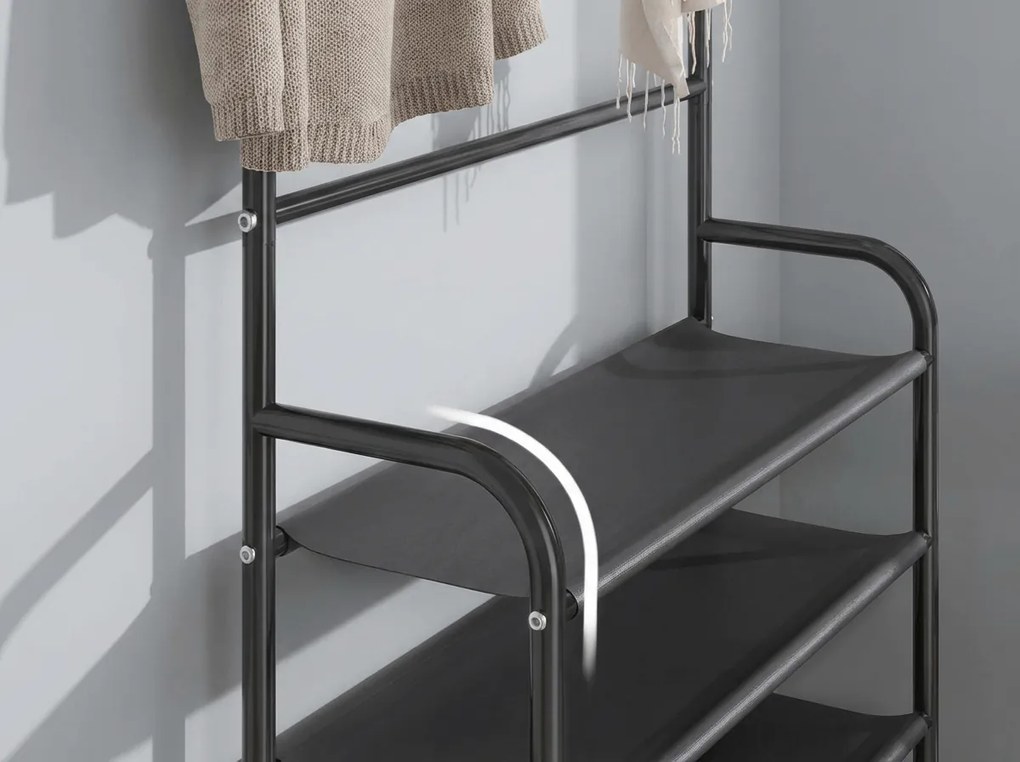 Fogas cipőtartóval CLOTHORY 80x152 cm, fekete