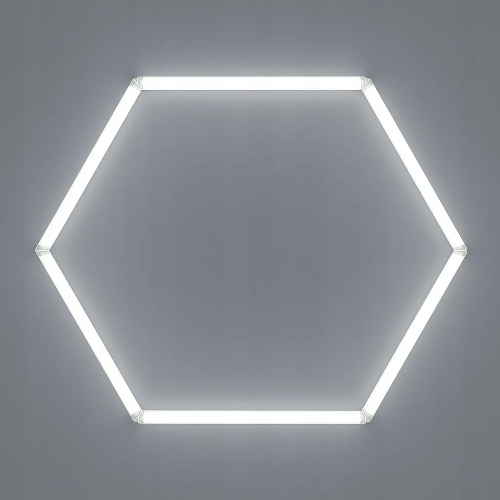 Hexagon panel lámpa 1 plafon fehér garázshoz 6500K