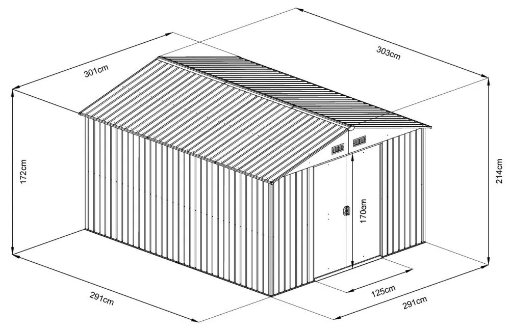 Avenberg Kerti ház szerszámokra, 3.0 x 3.0 m ZÖLD SD-X1010-H170