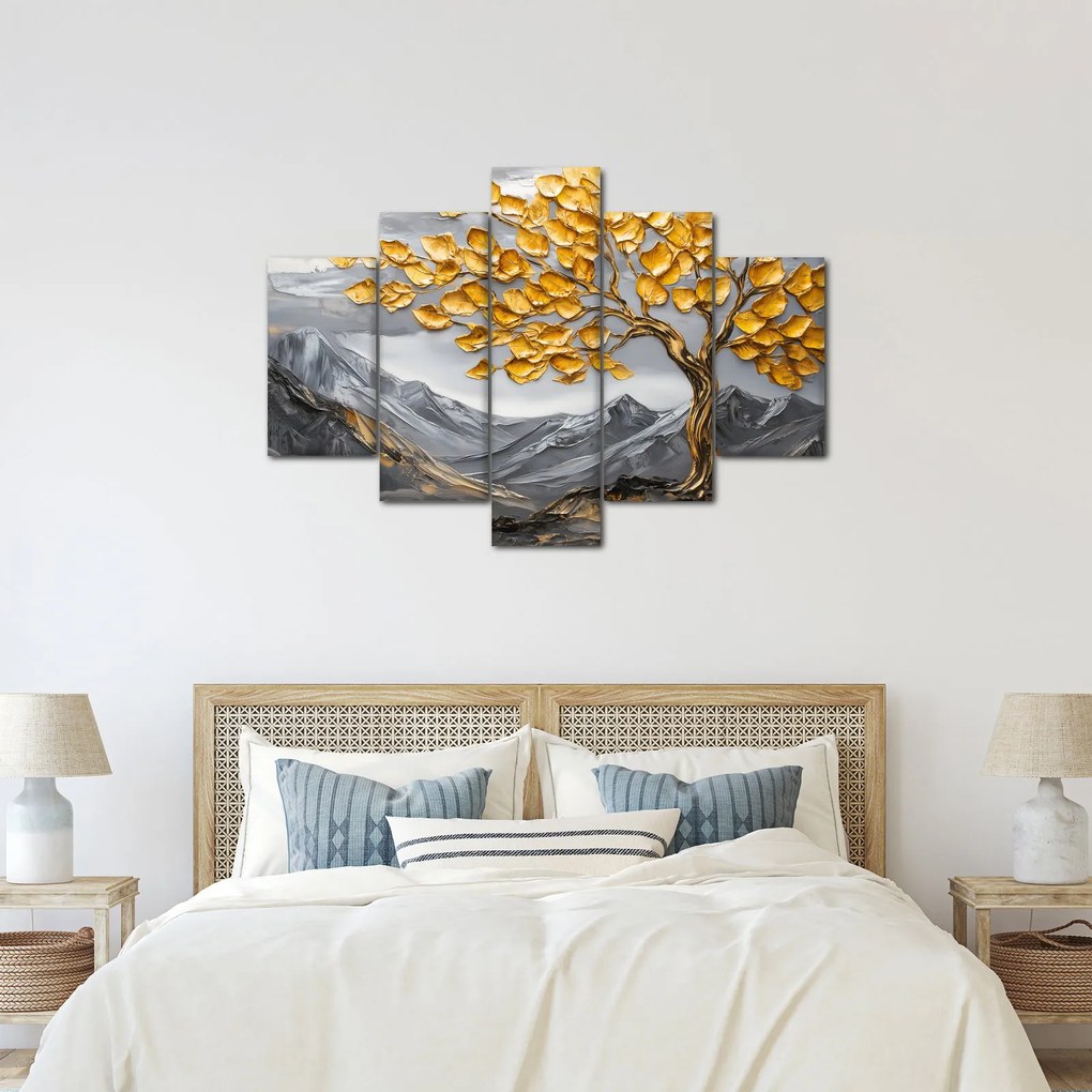 Kép – Fa arany levelekkel (150x105 cm)