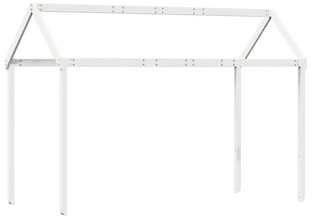 fehér tömör fenyőfa gyerekágytető 217 x 95,5 x 159 cm