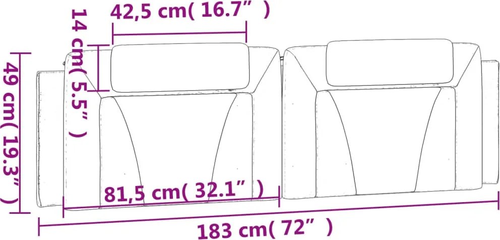 fehér műbőr fejtámla párna Viana 183 cm