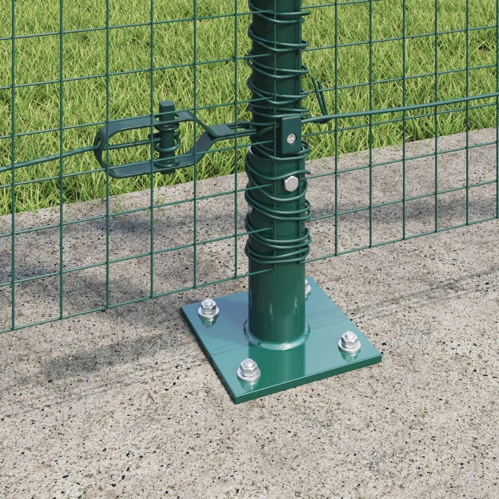 Hegesztett Drótkerítés 7 Felfogató Oszloppal Zöld 1.2x10 m Acél