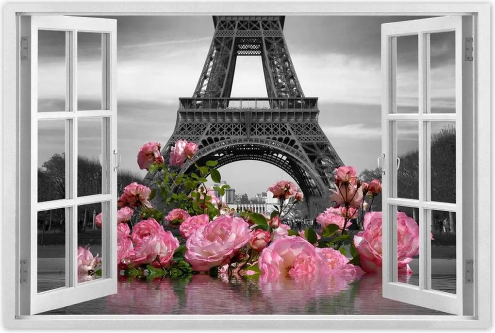 Poszterek 90x60 Virágok az Eiffel-toronynál