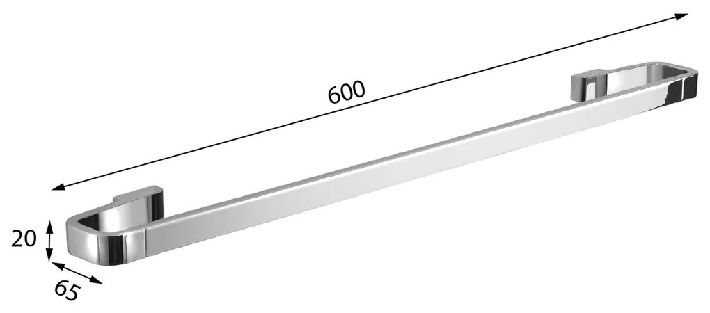 GEDY A8216014 Samoa törölközőtartó 60 x 6,5 cm ,fekete