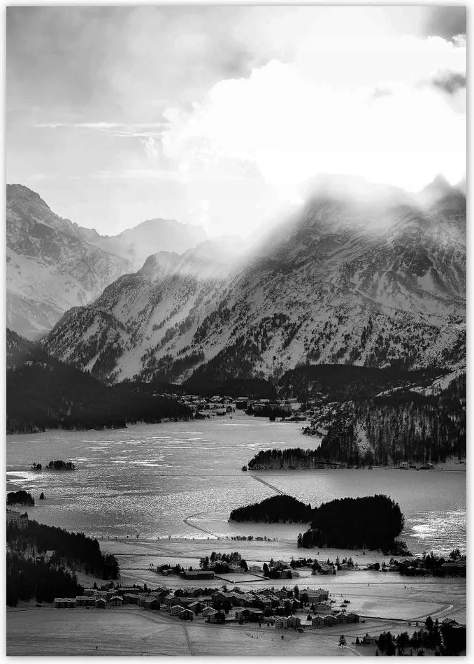 Poszterek A4 Pion Falu Sils Maria kilátás