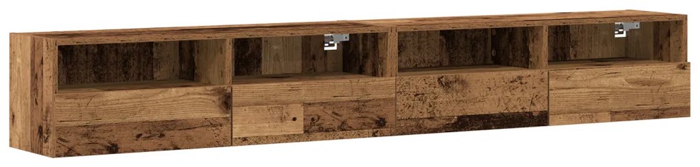 TV Fali Szekrények 2 db Régi Fa 100x30x30 cm Mérnöki Fa