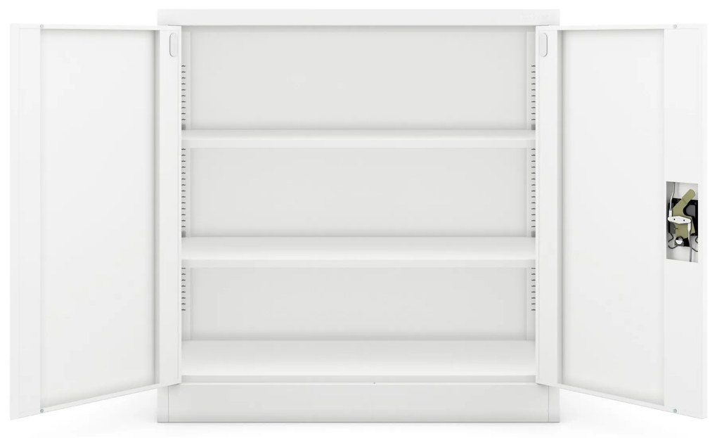 Alacsony fém irattartó szekrény BEATA, 900 x 930 x 400 mm, fehér