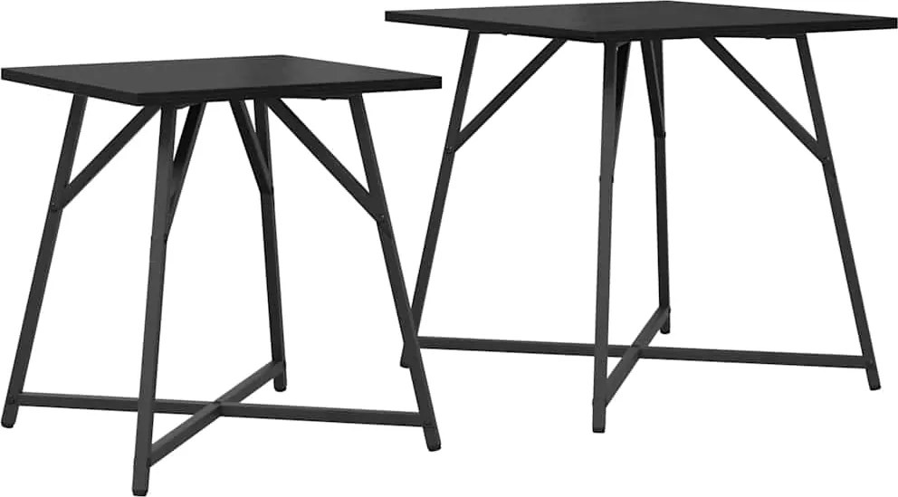 vidaXL Kisasztal készlet 2 pcs Fekete tölgy