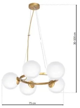 Csillár zsinóron VIENNA 5xE14/40W/230V arany