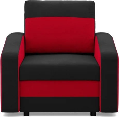 Hewlet fotel, szövet anyag, bonell töltet, fekete - piros