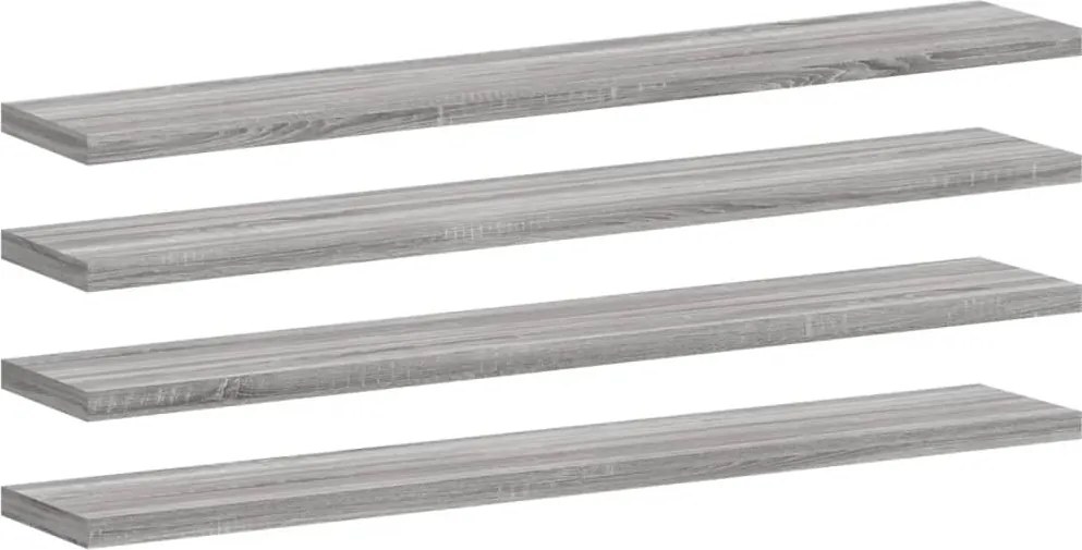 vidaXL 4 db szürke sonoma színű szerelt fa fali polc 60 x 10 x 1,5 cm