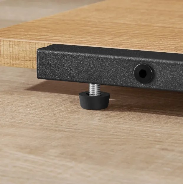 LOREDO virágtartó tölgyfa dekorral, fekete