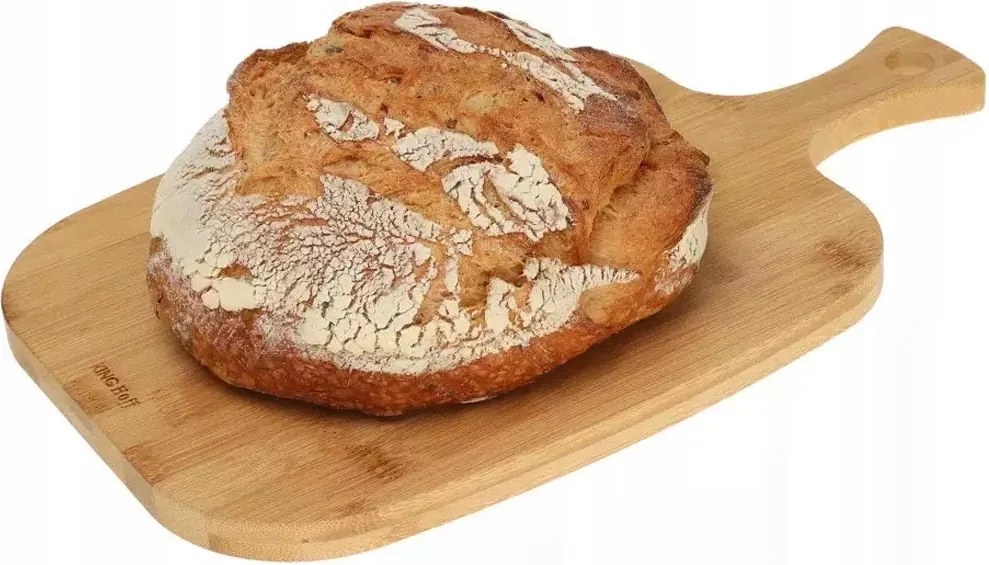 Bambusz vágódeszka Kinghoff 38x23 cm konyhai kenyérszeletelő