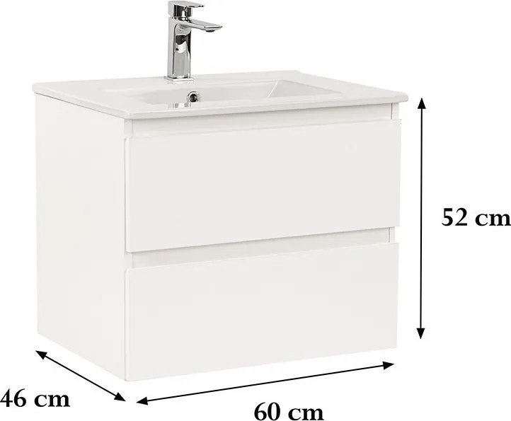 Vario Forte 60 alsó szekrény mosdóval fehér-fehér
