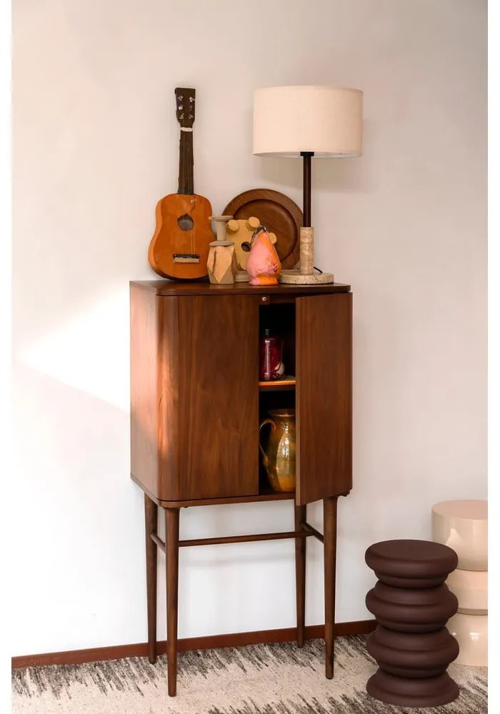 Barna szekrény tolóajtóval diófa dekorral 62x125x45 cm Morrison – Dutchbone